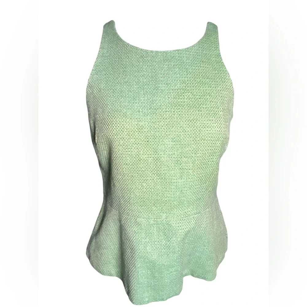 Banana Republic Elegant pep plum Green Sleeveless Top cotton linen blend 10 - Picture 2 of 11